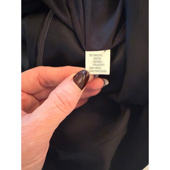 Kay Unger Sheath Black Portrait Collar Party Cocktail Sz 8 Sleeveless Dress - Picture 4 of 7